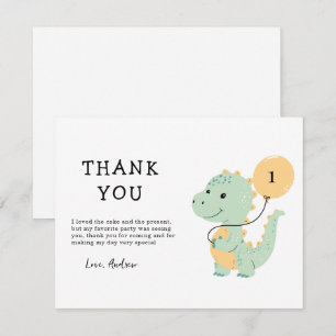 Dinosaur 1. Geburtstagsfeier, minimalistischer T r Dankeskarte