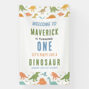 Dinosaur 1. Geburtstagsfeier   Süße Vorgeschichte  Banner