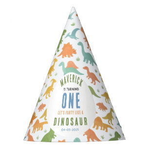 Dinosaur 1. Geburtstagsfeier   Süße Vorgeschichte  Partyhütchen