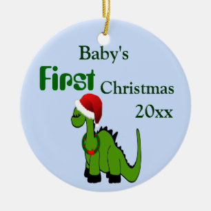 Dinosaur 1. Weihnachten Keramik Ornament