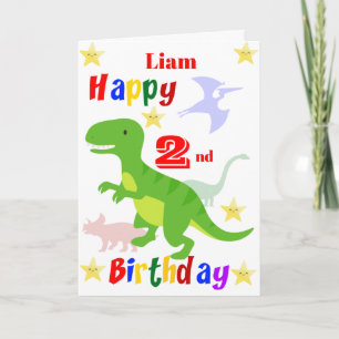 Dinosaur 2. Geburtstag Karte
