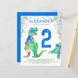 Dinosaur 2. Geburtstagsfeier Dschungel Budget blau