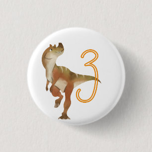 Dinosaur 3. Geburtstag Button