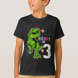 Dinosaur 3. Geburtstag T-Rex T-Shirt