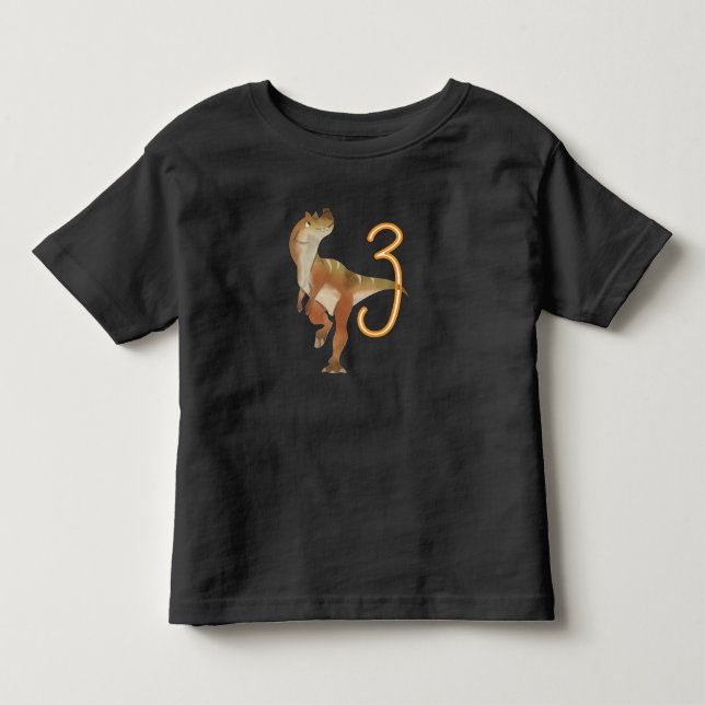 Dinosaur 3. Geburtstagskind T - Shirt (Vorderseite)