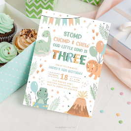 Dinosaur 3rd Birthday Invitation Download. Cute Ba Einladung