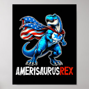 Dinosaur 4. Juli Amerisaurus T Rex Lustig Poster