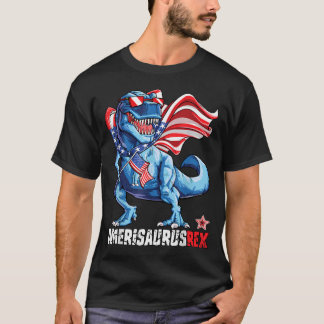 Dinosaur 4. Juli Jungen Mädchen Männer Amerisaurus T-Shirt