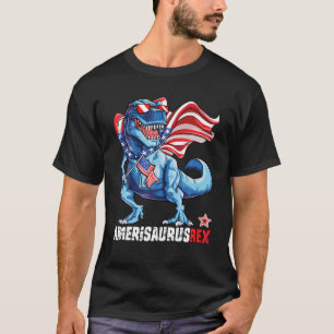 Dinosaur 4th July Amerisaurus T Rex Funny Gift T-Shirt