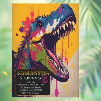 Dinosaur 5. Geburtstag Einladung