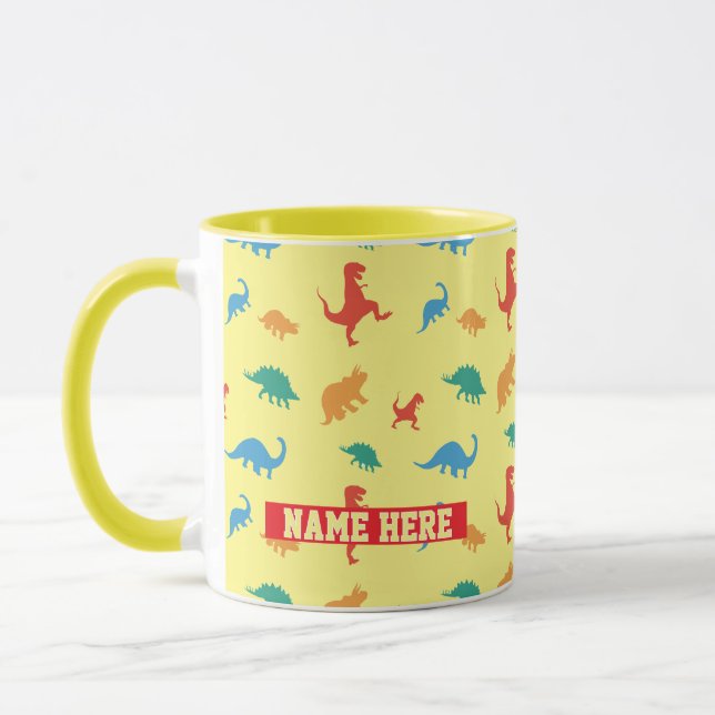 Dinosaur 5. Geburtstagsfeier Meilenstein-Gästebuch Tasse (Links)