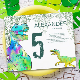 Dinosaur 5. Geburtstagsparty Einladung