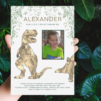 Dinosaur 6. Geburtstagsparty Einladung
