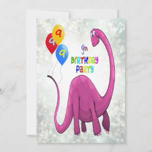 Dinosaur 9. Geburtstagsparty Einladung