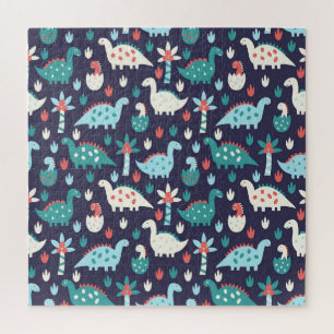 Dinosaur-Abenteuer-Nahtloses Design Puzzle