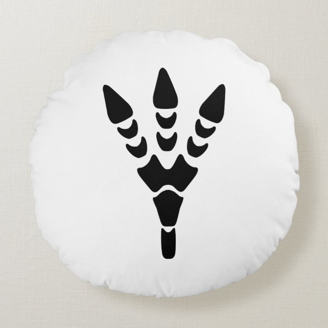 Dinosaur Abgeschieden Footprint Rundes Kissen (Vorderseite)