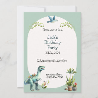 Dinosaur Adventure Birthday Party Invitation Einladung