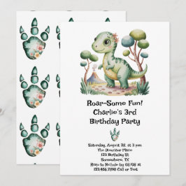 Dinosaur Adventure Boys Geburtstagsparty Einladung
