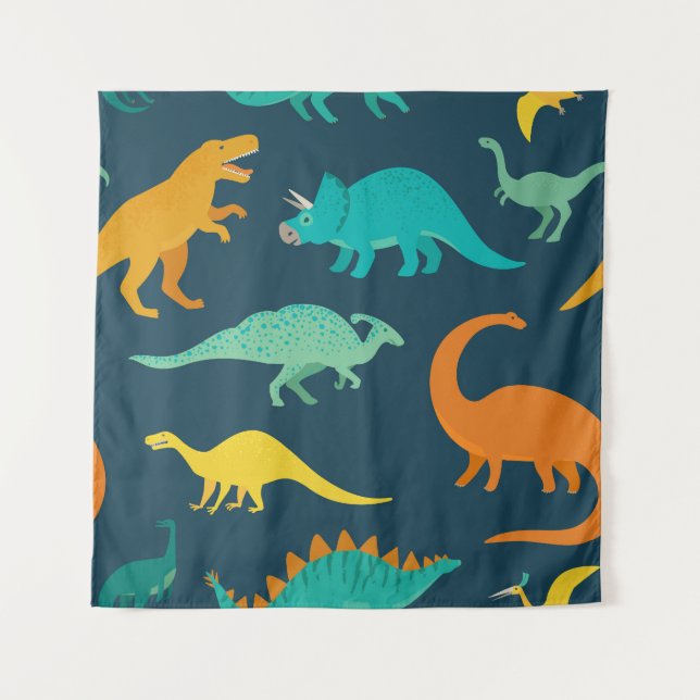 Dinosaur Adventure: Das Kinderzimmer der Kinder Wandteppich (Vorderseite)