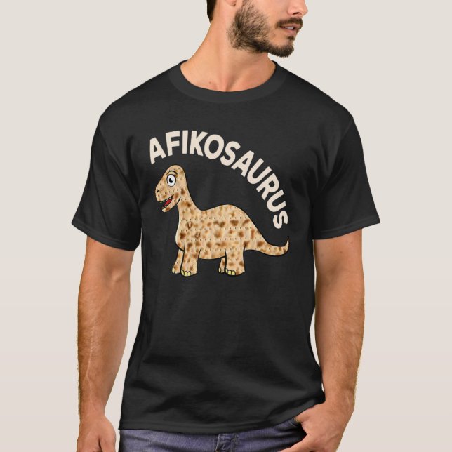 Dinosaur Afiko T-Shirt Hebrew Passover Jewish Funn (Vorderseite)