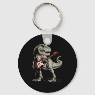 Dinosaur Akustik-Elektrisch B-Gitarre Spieler Schlüsselanhänger