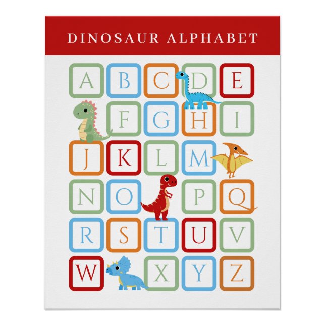 Dinosaur-Alphabet-Bildungsplakat Poster (Vorderseite)