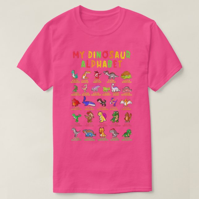 Dinosaur Alphabet Dino Abc für Kinder Jungen Männe T-Shirt (Design vorne)