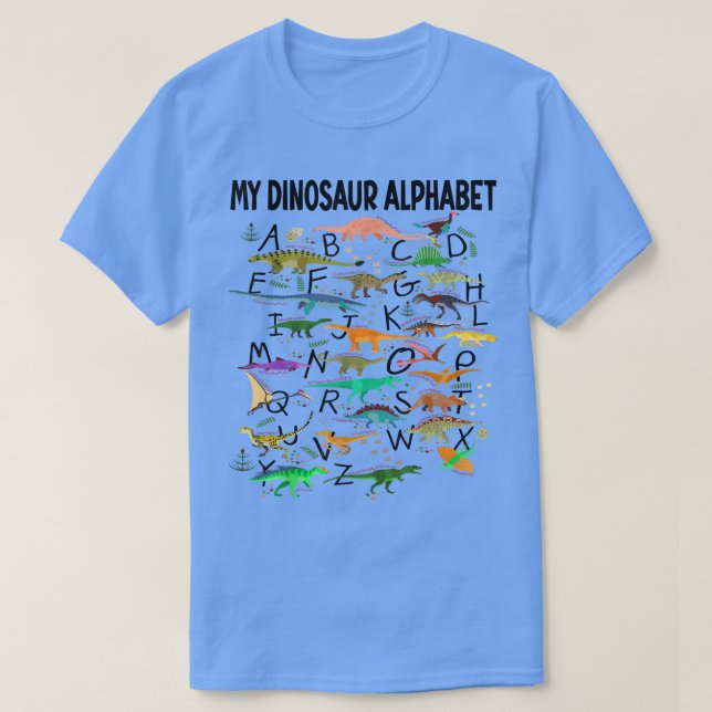 Dinosaur Alphabet Dino Abc für Kinder Jungen Männe T-Shirt (Design vorne)