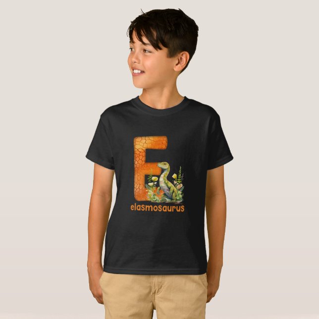 Dinosaur Alphabet E Typ Elasmosaurus T-Shirt (Vorne ganz)