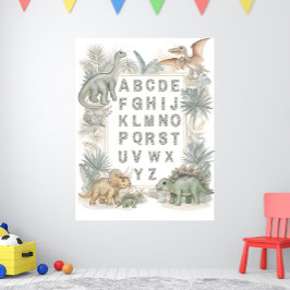 Dinosaur-Alphabet-Kinderzimmer-Wasserfarbenposter Poster
