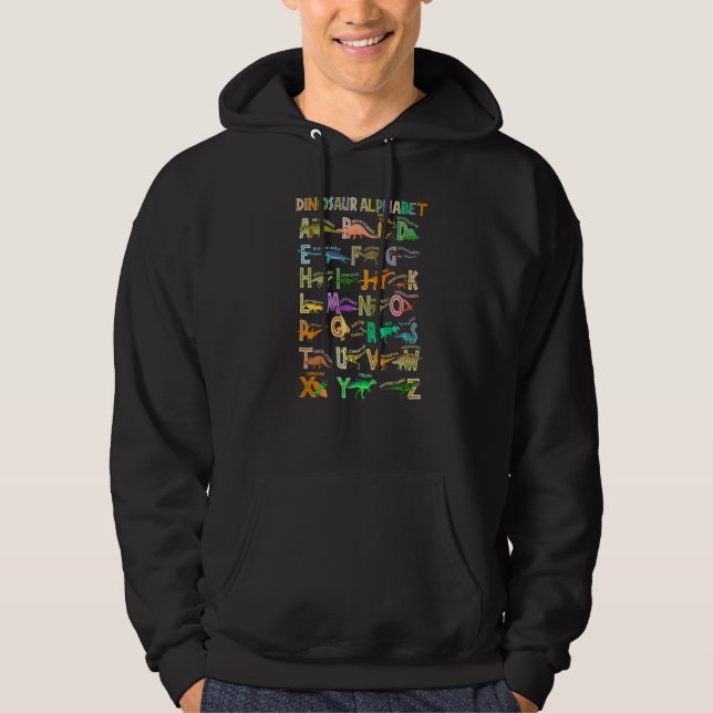 Dinosaur Alphabet zurück zur Schule Abc Animal Alp Hoodie (Vorderseite)