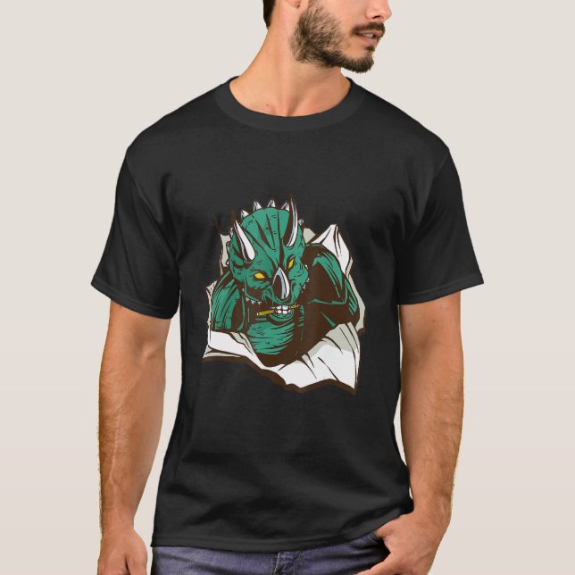 Dinosaur Angry Beängstigend T-Shirt (Vorderseite)