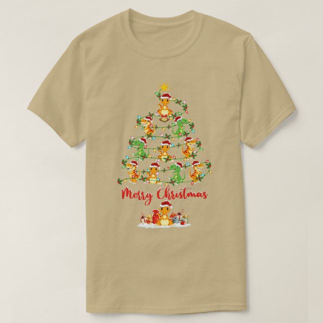 Dinosaur Animal Lover Matching Santa Dinosaur Chri T-Shirt (Design vorne)