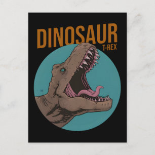 Dinosaur-Animation, T-Rex-Animation Feiertagspostkarte