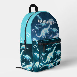 Dinosaur Aquamarin Moderne Fun Fluorescent Printed Bedruckter Rucksack