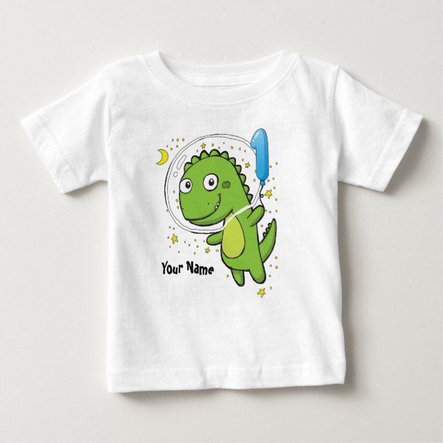Dinosaur Astronaut 1. Geburtstag Baby T-shirt (Vorderseite)