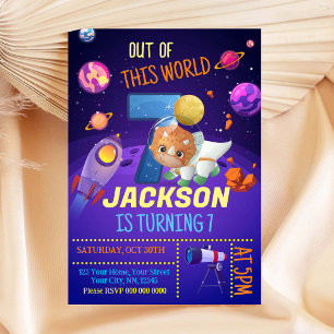 Dinosaur Astronaut 8. Geburtstag Einladung