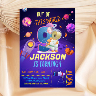 Dinosaur Astronaut 8. Geburtstag Einladung