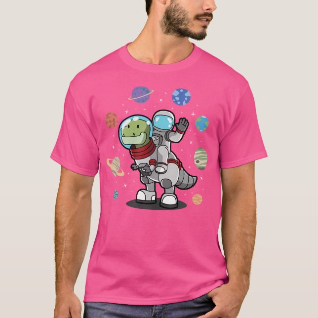 Dinosaur Astronaut Planets Space Dino Space T-Shirt (Vorderseite)