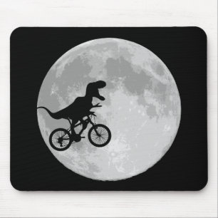 Dinosaur auf einem Fahrrad im Himmel mit Mond Mousepad