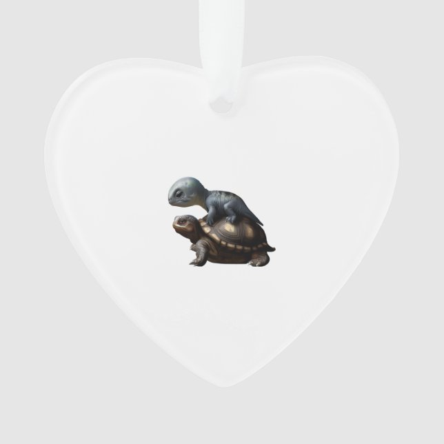 Dinosaur auf Schildkröte Kopie Ornament (Vorderseite)