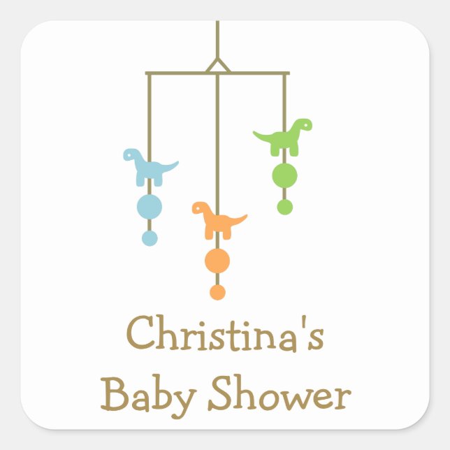 Dinosaur-Aufkleber Quadratischer Aufkleber (Vorderseite)