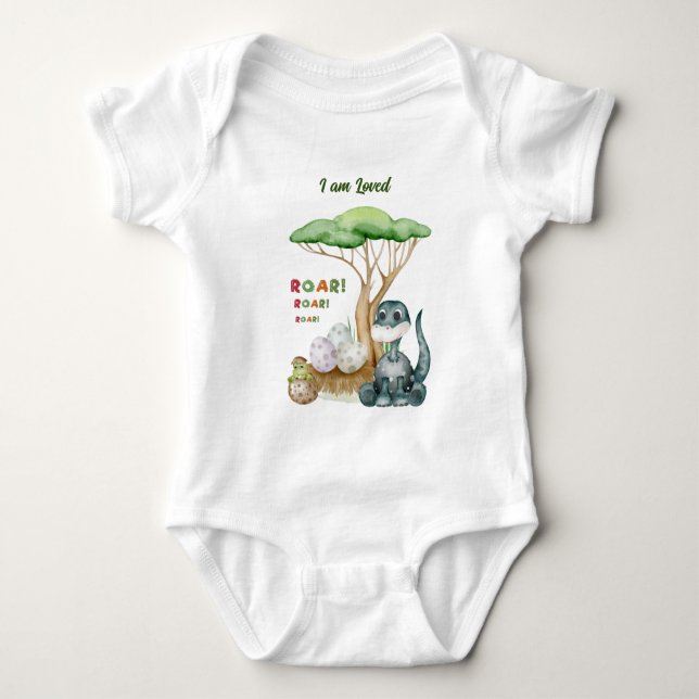 Dinosaur Baby Bodysuit | T - Shirt für Familien an (Vorderseite)