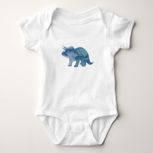 Dinosaur Baby Bodysuit Triceratops Baby Strampler (Vorderseite)