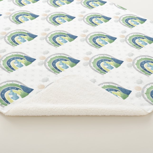 Dinosaur Baby Boy Sherpa Blanket Sherpadecke (3/4)