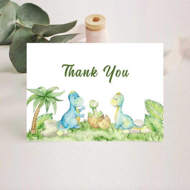 Dinosaur Baby Dusche Dankeskarte (Von Creator hochgeladen)
