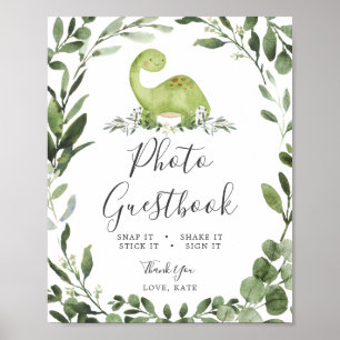 Dinosaur Baby Dusche Foto Gästebuch Schild