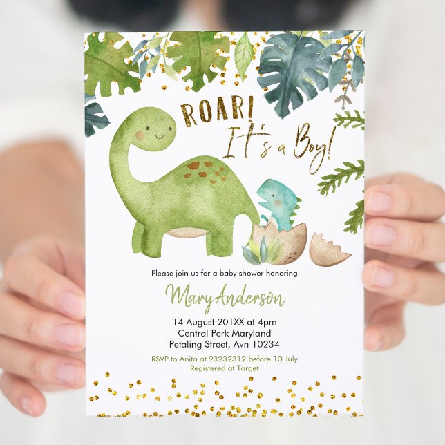 Dinosaur Baby Dusche Invite Roar Einladung (Von Creator hochgeladen)
