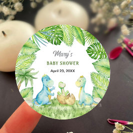 Dinosaur Baby Dusche Runder Aufkleber