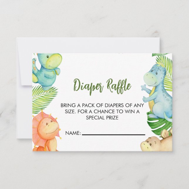 Dinosaur Baby Duwer Diaper Raffle (Vorderseite)